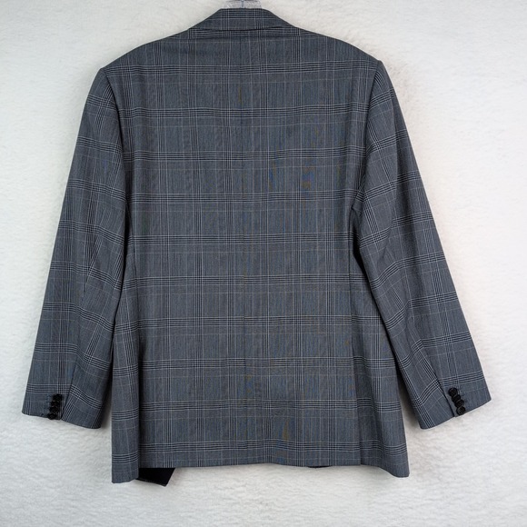 Vitale Barberis Canonico Super 120s Blue Plaid Blazer 38S Banana Republic Slim - Picture 5 of 10